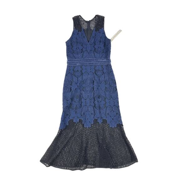 Jonathan Simkhai - Lace Maxi Dress in Blue and Black - Picture 1 of 5